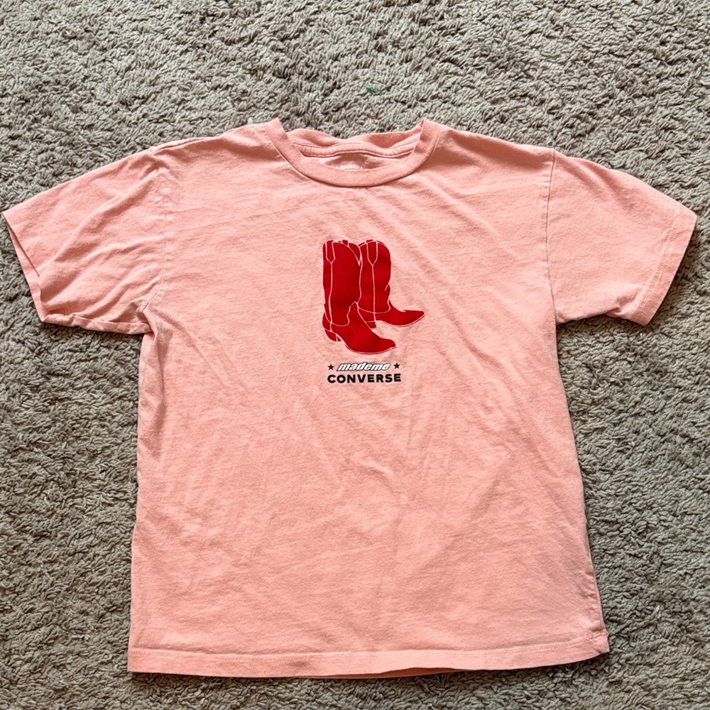Converse Pink Tee with Red Boot Design